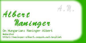 albert maninger business card